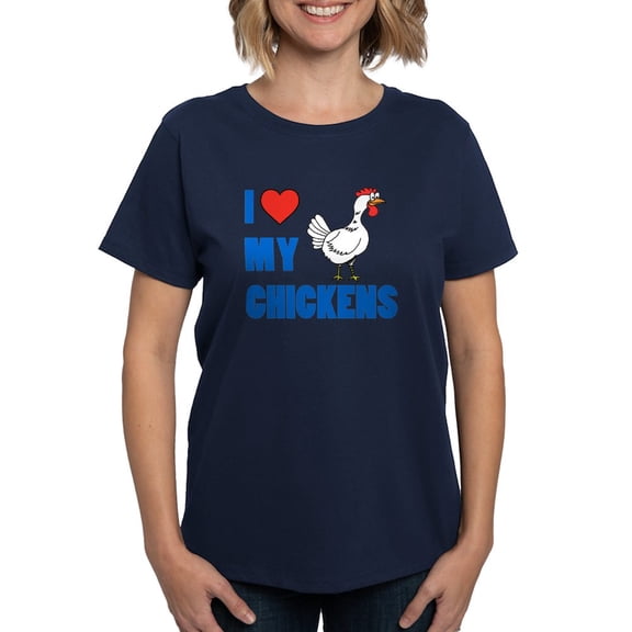 CafePress - I Love My Chickens T Shirt - Women's Traditional Fit Dark T-Shirt