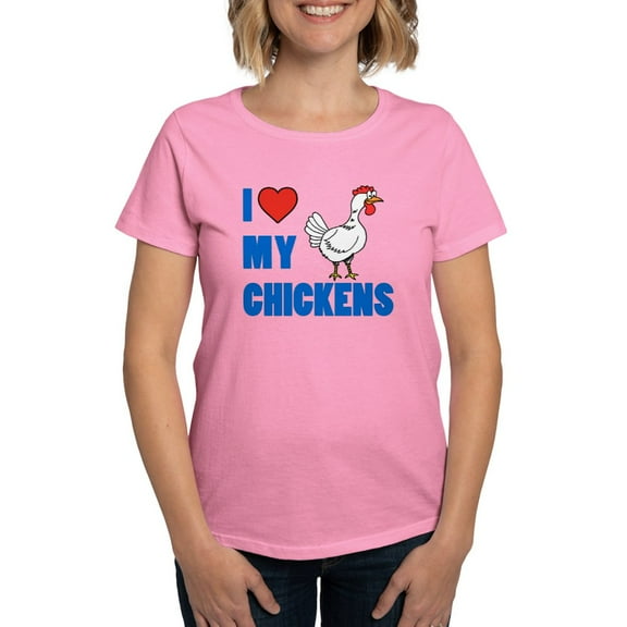 CafePress - I Love My Chickens T Shirt - Women's Traditional Fit Dark T-Shirt