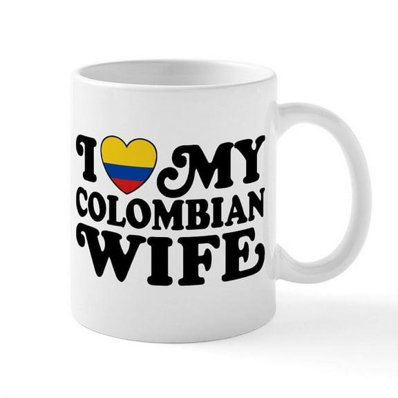 CafePress - I Love My Colombian Wife Mug - 11 oz Ceramic Mug - Novelty Coffee Tea Cup