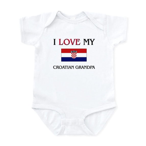 CafePress - I Love My Croatian Grandpa Infant Bodysuit - Baby Light Bodysuit, Size Newborn - 24 Months