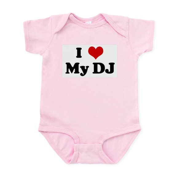 CafePress - I Love My DJ Infant Bodysuit - Baby Light Bodysuit, Size Newborn - 24 Months