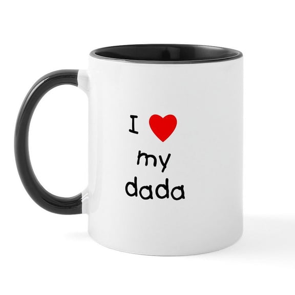 CafePress - I Love My Dada Mug - 11 oz Ceramic Mug - Novelty Coffee Tea Cup