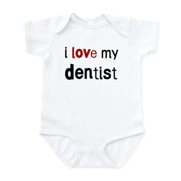CafePress - I Love My Dentist Infant Bodysuit - Baby Light Bodysuit, Size Newborn - 24 Months