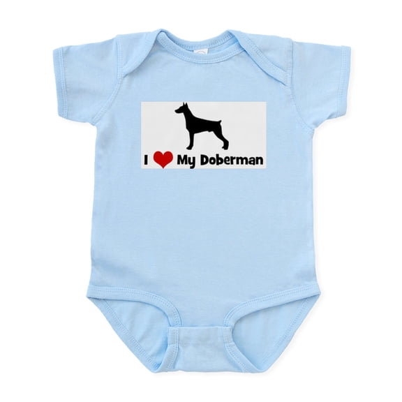 CafePress - I Love My Doberman Infant Bodysuit - Baby Light Bodysuit, Size Newborn - 24 Months