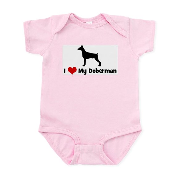 CafePress - I Love My Doberman Infant Bodysuit - Baby Light Bodysuit, Size Newborn - 24 Months