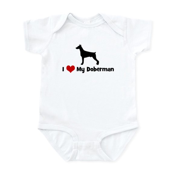 CafePress - I Love My Doberman Infant Bodysuit - Baby Light Bodysuit, Size Newborn - 24 Months