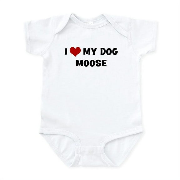 CafePress - I Love My Dog Moose Infant Bodysuit - Baby Light Bodysuit, Size Newborn - 24 Months