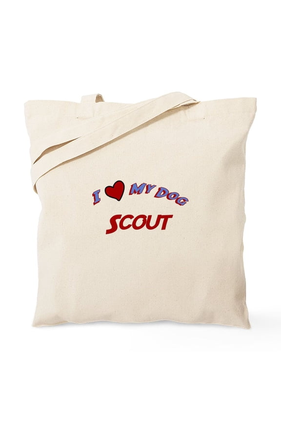 - I Love My Dog Scout Tote Bag - Unisex Canvas Tote Bag, Beige, 1-Piece