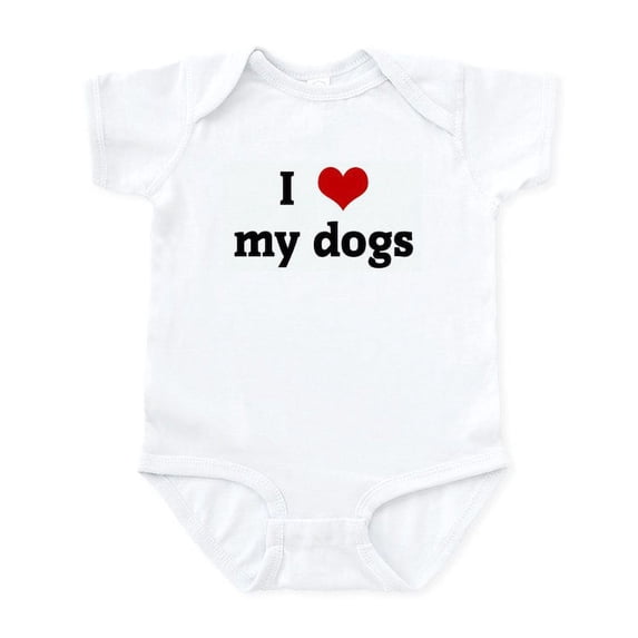CafePress - I Love My Dogs Infant Bodysuit - Baby Light Bodysuit, Size Newborn - 24 Months