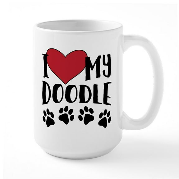 CafePress - I Love My Doodle - 15 oz Ceramic Large White Novelty Mug
