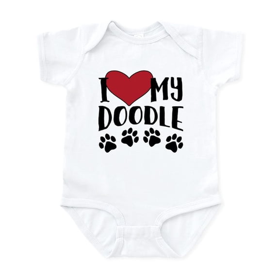 CafePress - I Love My Doodle Baby Light Bodysuit - Baby Light Bodysuit, Size Newborn - 24 Months