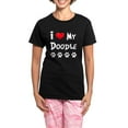 thumbnail image 1 of CafePress - I Love My Doodle Dark Women's Dark Pajamas - Women's Short Sleeve Print T-Shirt and Pants Dark Cotton Pajama Set, 1 of 7