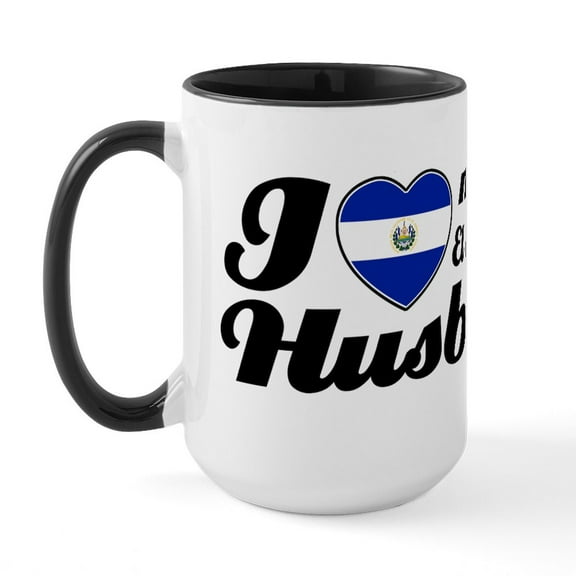 CafePress - I Love My El Salvadorian Husband Large Mug - 15 oz Ceramic Large White Novelty Mug