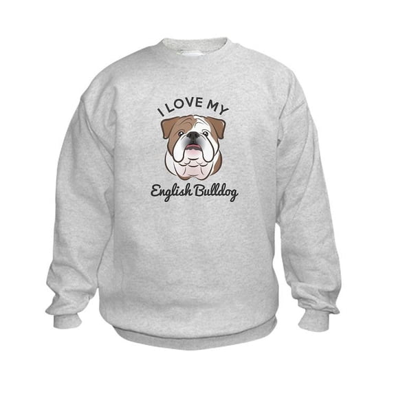 CafePress - I Love My English Bulldog Kids Sweatshirt - Kids Sweatshirt, Youth Crew Neck Sweatshirt