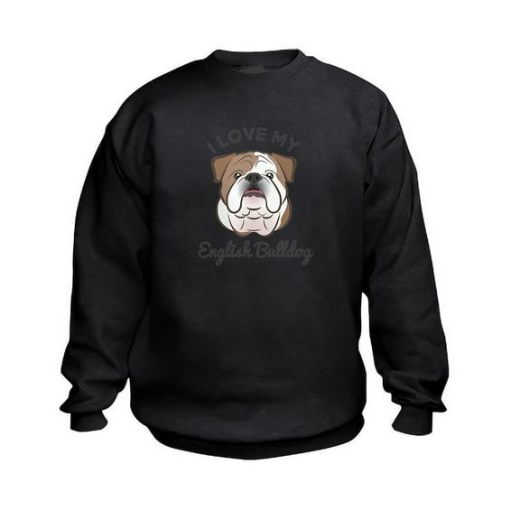 CafePress - I Love My English Bulldog Kids Sweatshirt - Kids Sweatshirt, Youth Crew Neck Sweatshirt