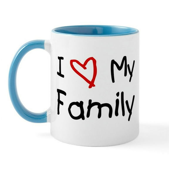 CafePress - I Love My Family Mug - 11 oz Ceramic Mug - Novelty Coffee Tea Cup