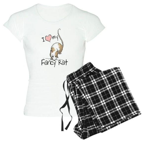 CafePress - I Love My Fancy Rat Women's Light Pajamas - Women's Short Sleeve Print T-Shirt and Pants Light Cotton Pajama Set