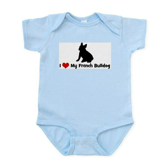 CafePress - I Love My French Bulldog Infant Bodysuit - Baby Light Bodysuit, Size Newborn - 24 Months