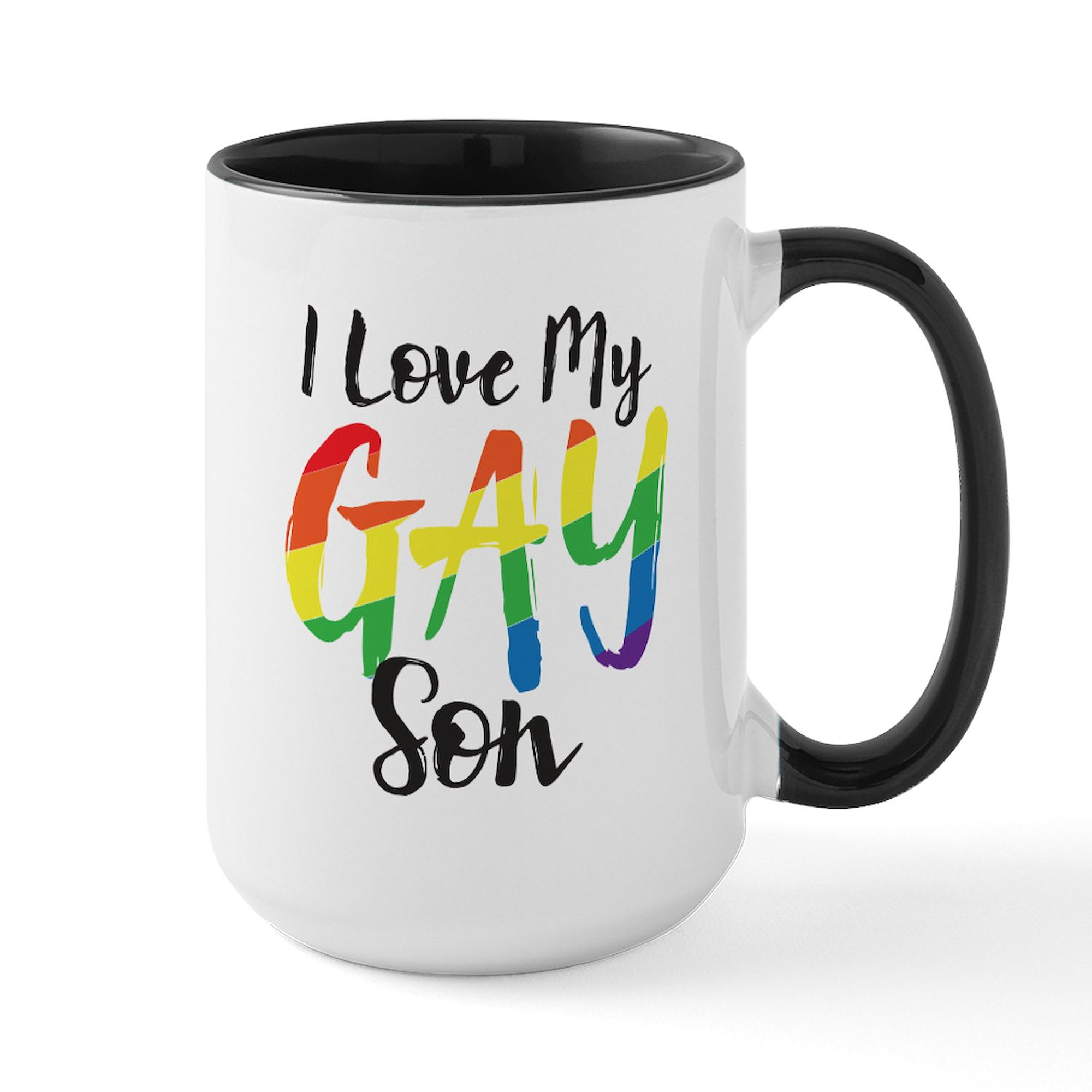 CafePress - I Love My Gay Son Large Mug - 15 oz Ceramic Large White ...