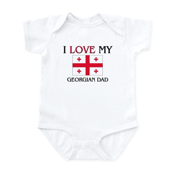 CafePress - I Love My Georgian Dad Infant Bodysuit - Baby Light Bodysuit, Size Newborn - 24 Months