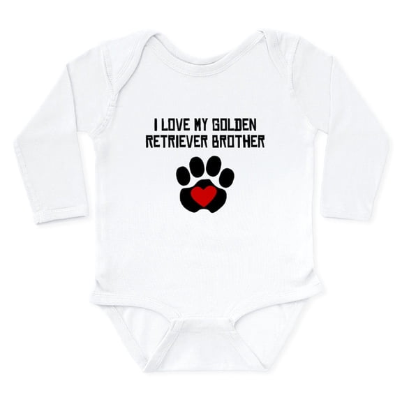 CafePress - I Love My Golden Retriever Brother Body Suit - Long Sleeve Cotton Baby Bodysuit
