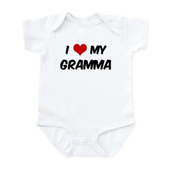 CafePress - I Love My Gramma Infant Bodysuit - Baby Light Bodysuit, Size Newborn - 24 Months