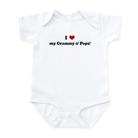 CafePress - I Love My Grammy & Pops! Infant Bodysuit - Baby Light Bodysuit, Size Newborn - 24 Months