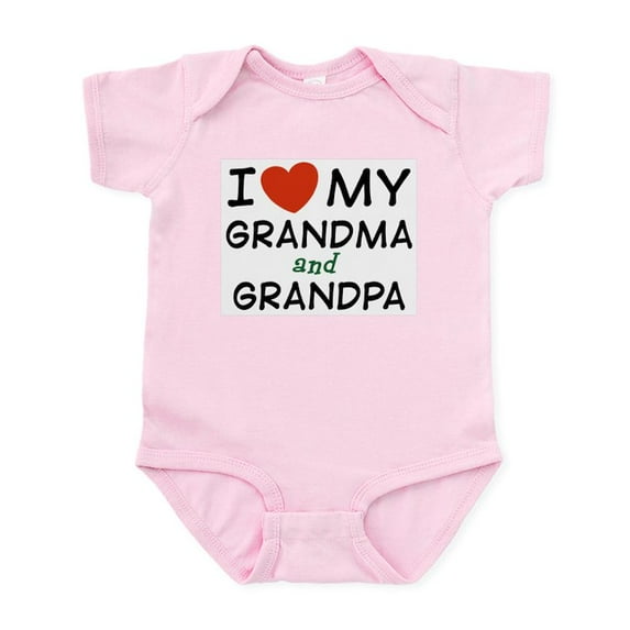 CafePress - I Love My Grandma And Grandpa Infant Bodysuit - Baby Light Bodysuit, Size Newborn - 24 Months