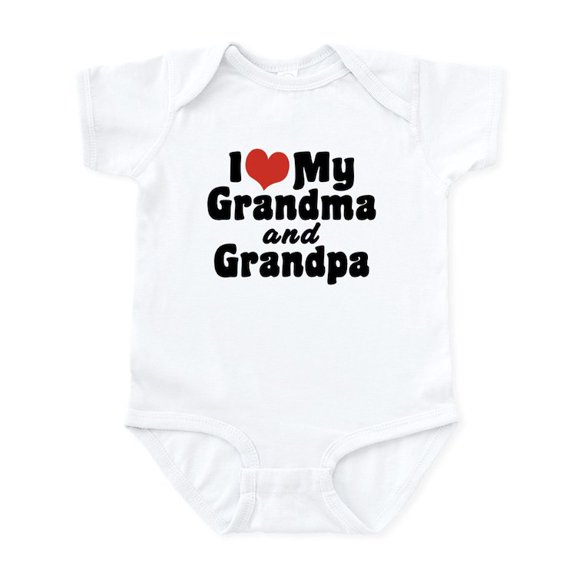 CafePress - I Love My Grandma And Grandpa Infant Bodysuit - Baby Light Bodysuit, Size Newborn - 24 Months