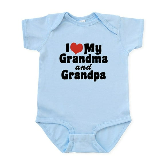 CafePress - I Love My Grandma And Grandpa Infant Bodysuit - Baby Light Bodysuit, Size Newborn - 24 Months