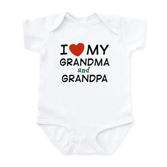 CafePress - I Love My Grandma And Grandpa Infant Creeper - Baby Light Bodysuit, Size Newborn - 24 Months