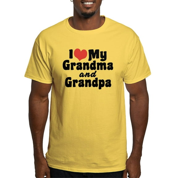 CafePress - I Love My Grandma And Grandpa Light T Shirt - Men's Classic Graphic T-Shirt