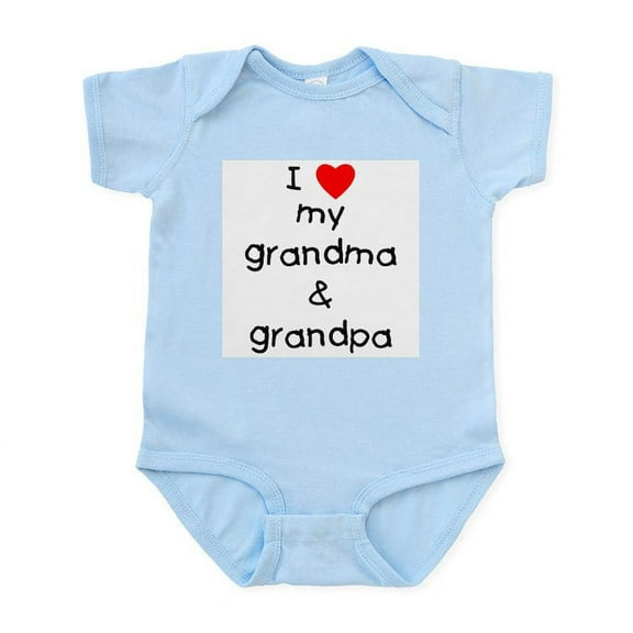 CafePress - I Love My Grandma & Grandpa Infant Bodysuit - Baby Light Bodysuit, Size Newborn - 24 Months