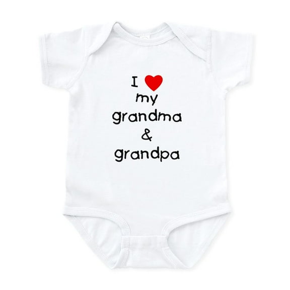 CafePress - I Love My Grandma & Grandpa Infant Bodysuit - Baby Light Bodysuit, Size Newborn - 24 Months