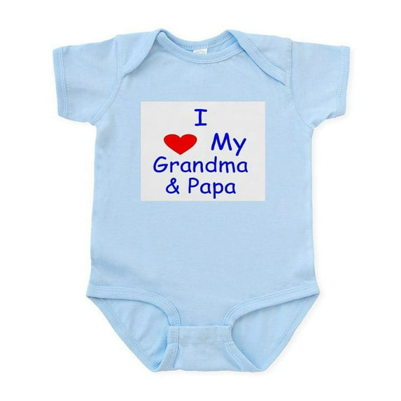 CafePress - I Love My Grandma & Papa Infant Bodysuit - Baby Light Bodysuit, Size Newborn - 24 Months