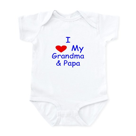 CafePress - I Love My Grandma & Papa Infant Bodysuit - Baby Light Bodysuit, Size Newborn - 24 Months