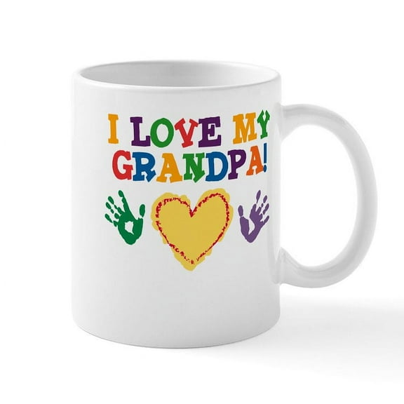 CafePress - I Love My Grandpa Mug - 11 oz Ceramic Mug - Novelty Coffee Tea Cup