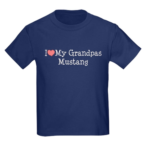 CafePress - I Love My Grandpa's Mustang Kids Dark T Shirt - Dark T-Shirt Kids XS-XL