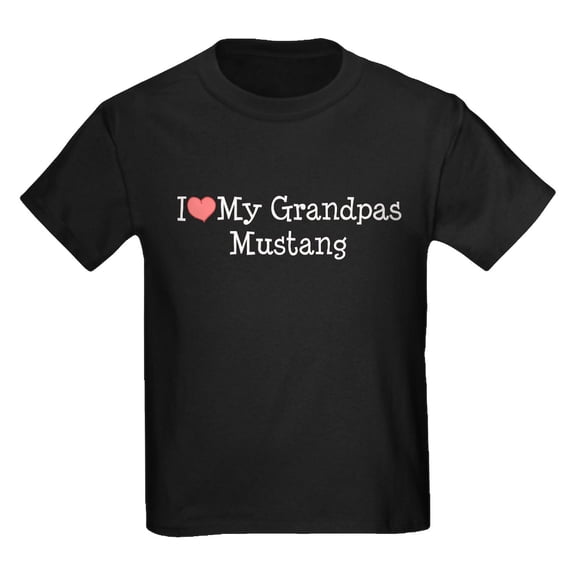 CafePress - I Love My Grandpa's Mustang Kids Dark T Shirt - Dark T-Shirt Kids XS-XL