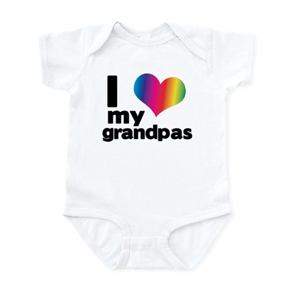 CafePress - I Love My Grandpas Infant Bodysuit - Baby Light Bodysuit, Size Newborn - 24 Months