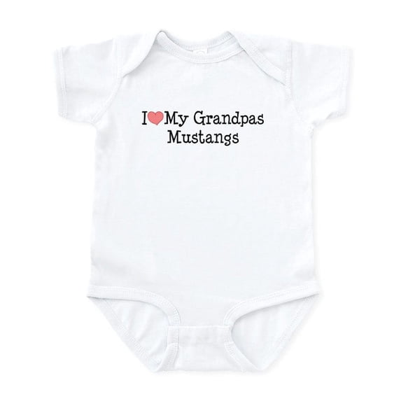 CafePress - I Love My Grandpas Mustangs Infant Bodysuit - Baby Light Bodysuit, Size Newborn - 24 Months