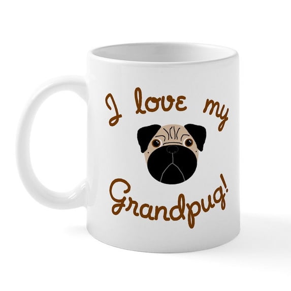 CafePress - I Love My Grandpug Mug - 11 oz Ceramic Mug - Novelty Coffee Tea Cup