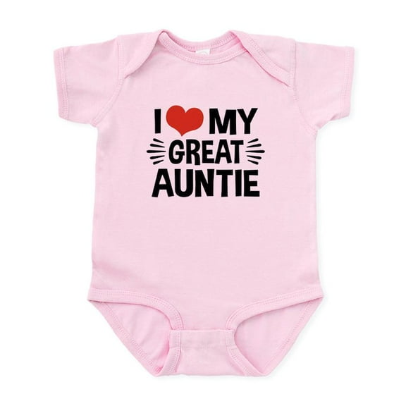 CafePress - I Love My Great Auntie Infant Bodysuit - Baby Light Bodysuit, Size Newborn - 24 Months