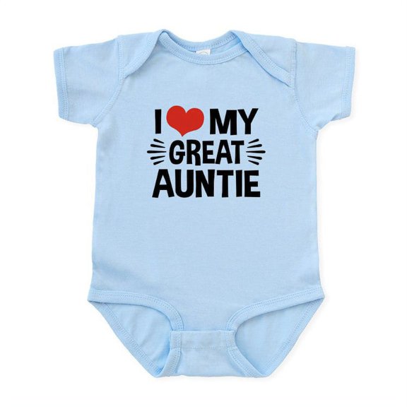 CafePress - I Love My Great Auntie Infant Bodysuit - Baby Light Bodysuit, Size Newborn - 24 Months