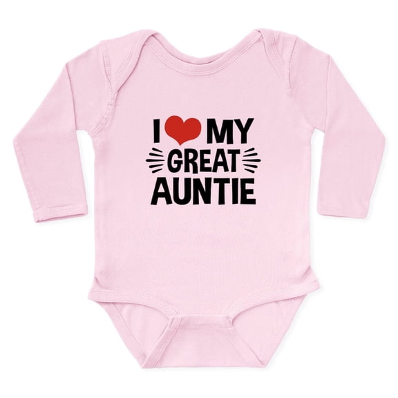 CafePress - I Love My Great Auntie Long Sleeve Infant Bodysuit - Long Sleeve Cotton Baby Bodysuit