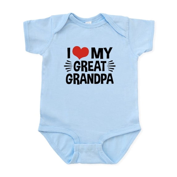 CafePress - I Love My Great Grandpa Infant Bodysuit - Baby Light Bodysuit, Size Newborn - 24 Months