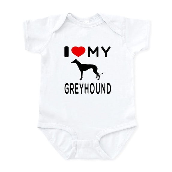 CafePress - I Love My Greyhound Infant Bodysuit - Baby Light Bodysuit, Size Newborn - 24 Months