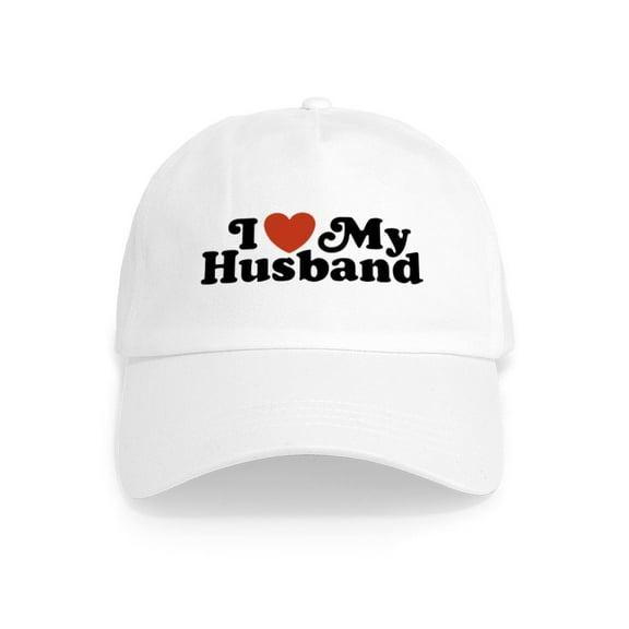 CafePress - I Love My Husband Cap - Adjustable 100% Brushed Unisex Casual Cotton Baseball Cap, Beige, 1