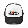 thumbnail image 1 of CafePress - I Love My Husband - Adjustable Unisex Printed Trucker Hat with Mesh Back, 1 of 8