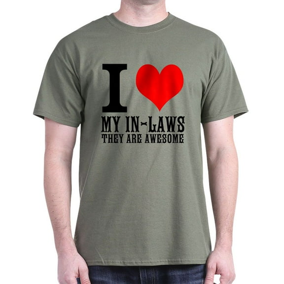 CafePress - I Love My In Laws Dark T Shirt - Men's Classic Graphic Cotton T-Shirt